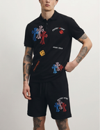 FesFas graphic-print | Bộ Polo | Nam | Màu Đen