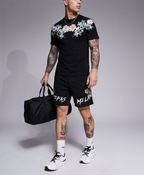 Bộ áo thun và quần short FesFas in hình hoa