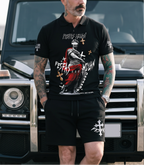 Bộ áo polo và quần short FesFas in hình chiến binh