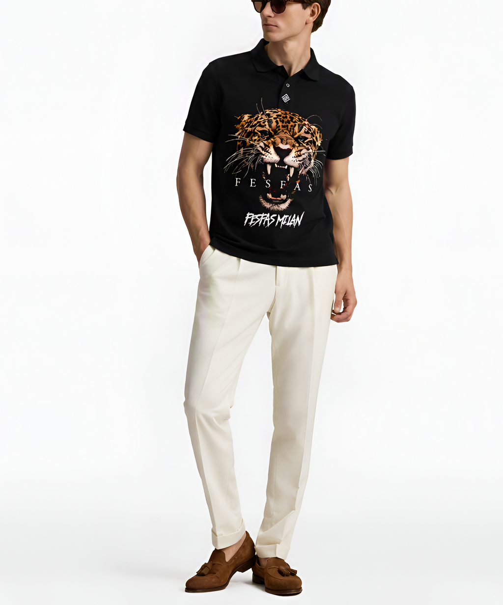 Áo Polo FesFas Họa Tiết Báo Đốm Jaguar