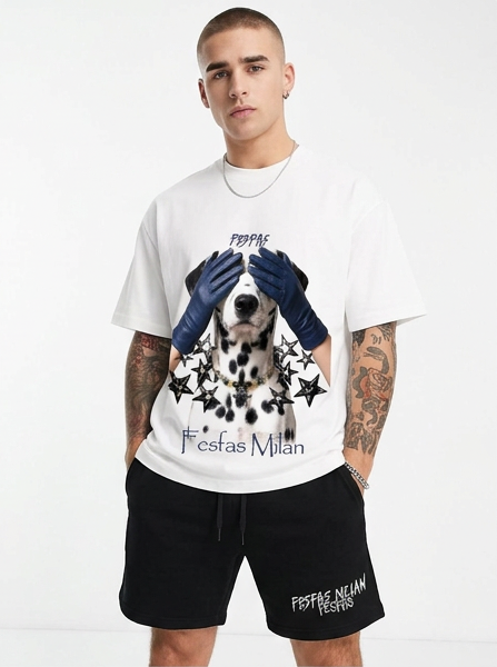 Bộ áo thun FesFas họa tiết chó đốm Dalmatian