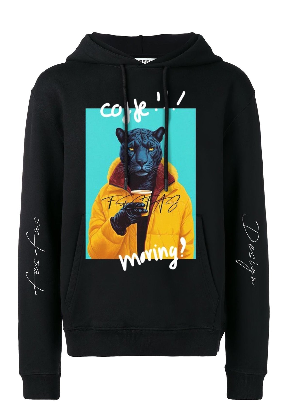 Áo hoodie FesFas in hình báo đen rực lửa