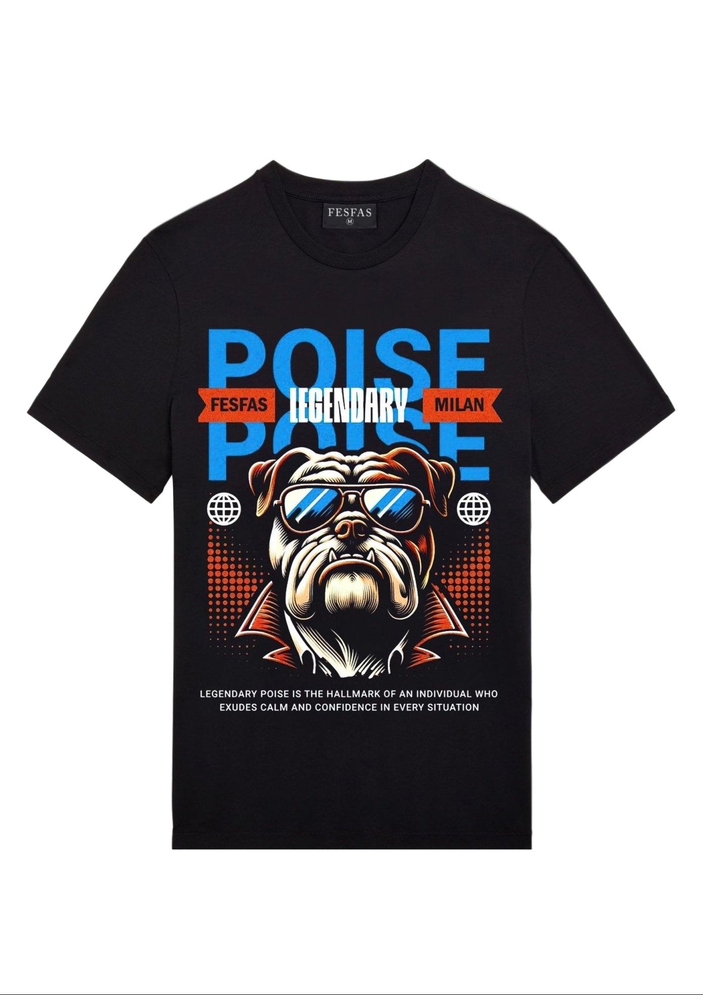 FesFas Bulldog-print | Áo Thun | Nam | Màu Đen