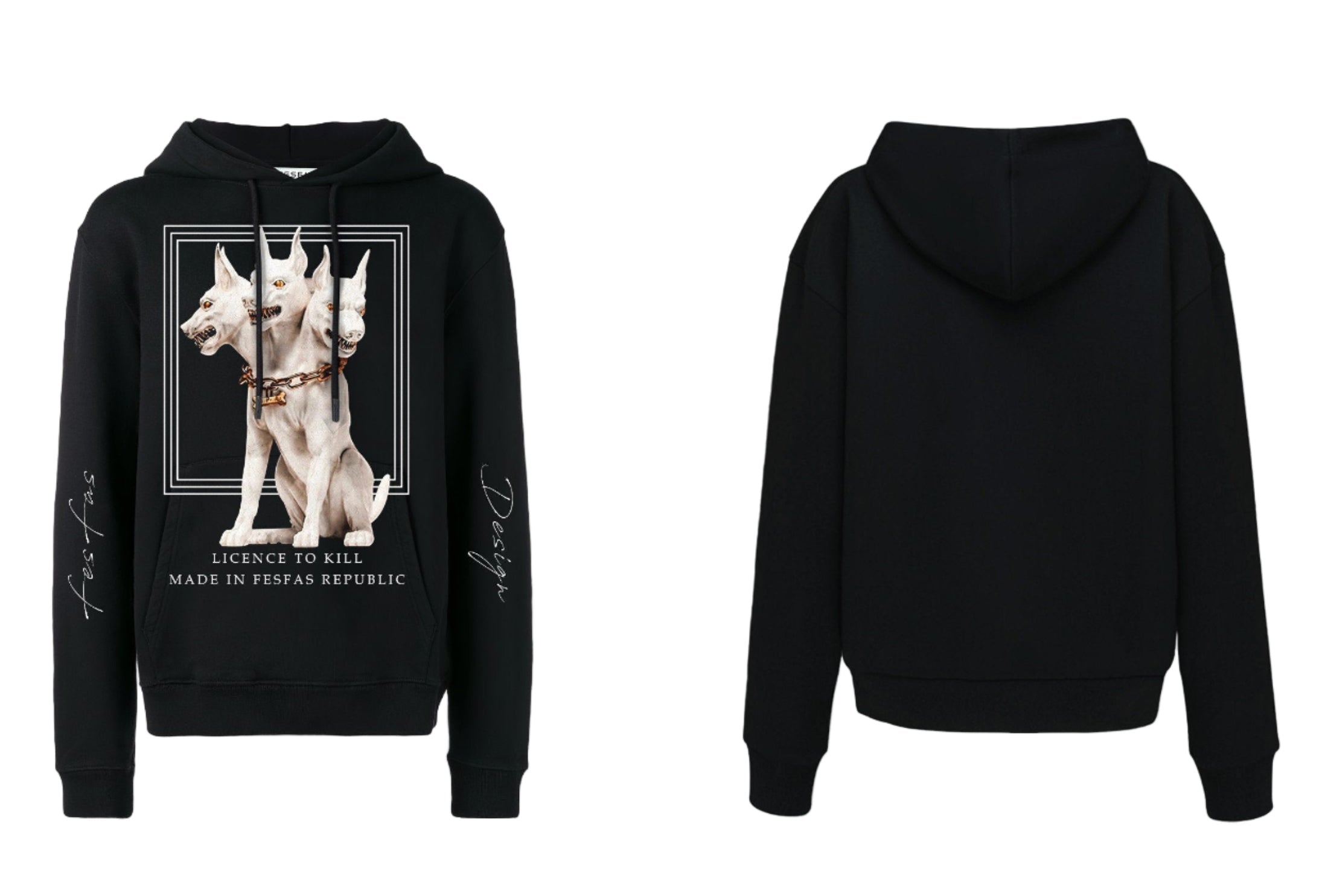 Áo hoodie FesFas in hình headed chó