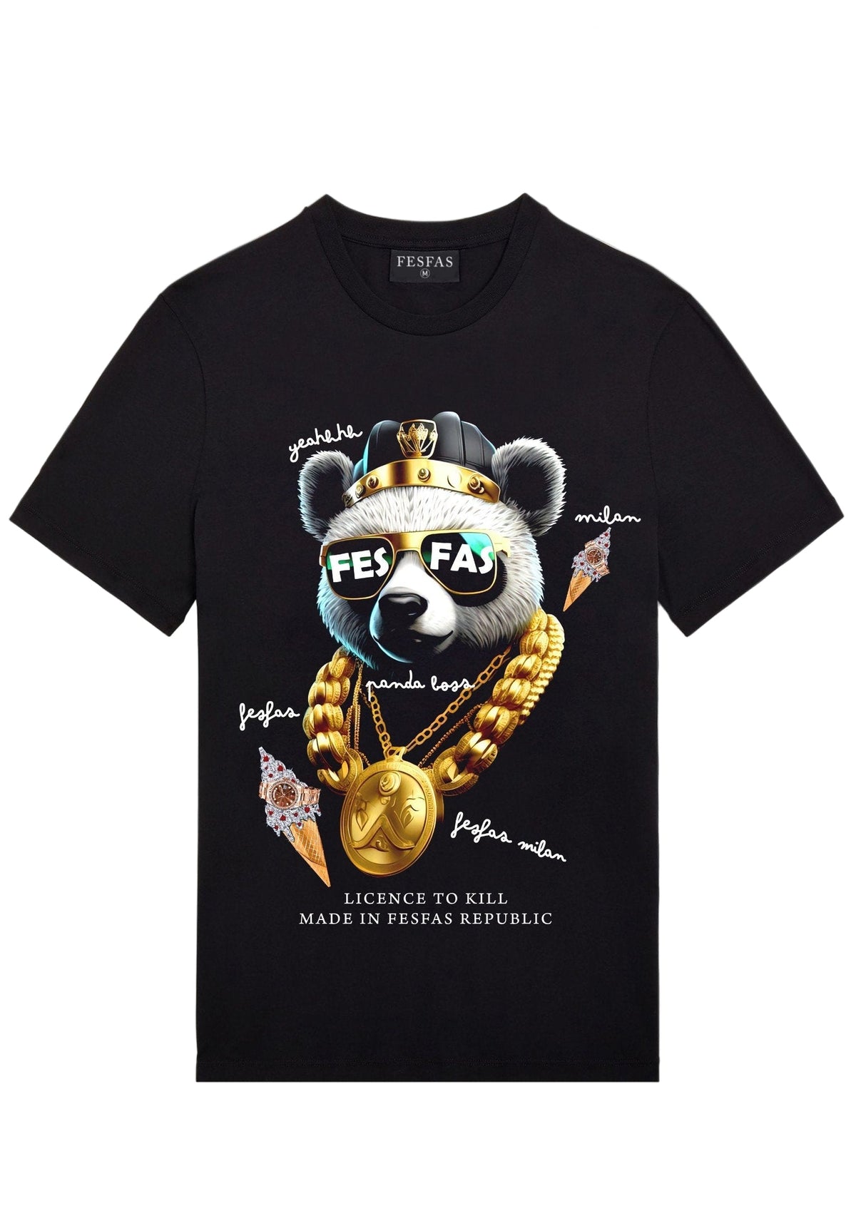 esFas panda-print | Áo Thun | Nam | Màu Đen