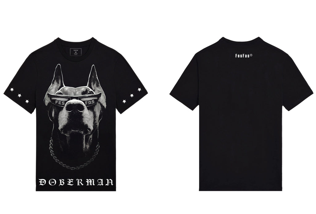 Áo thun FesFas in hình chó Doberman