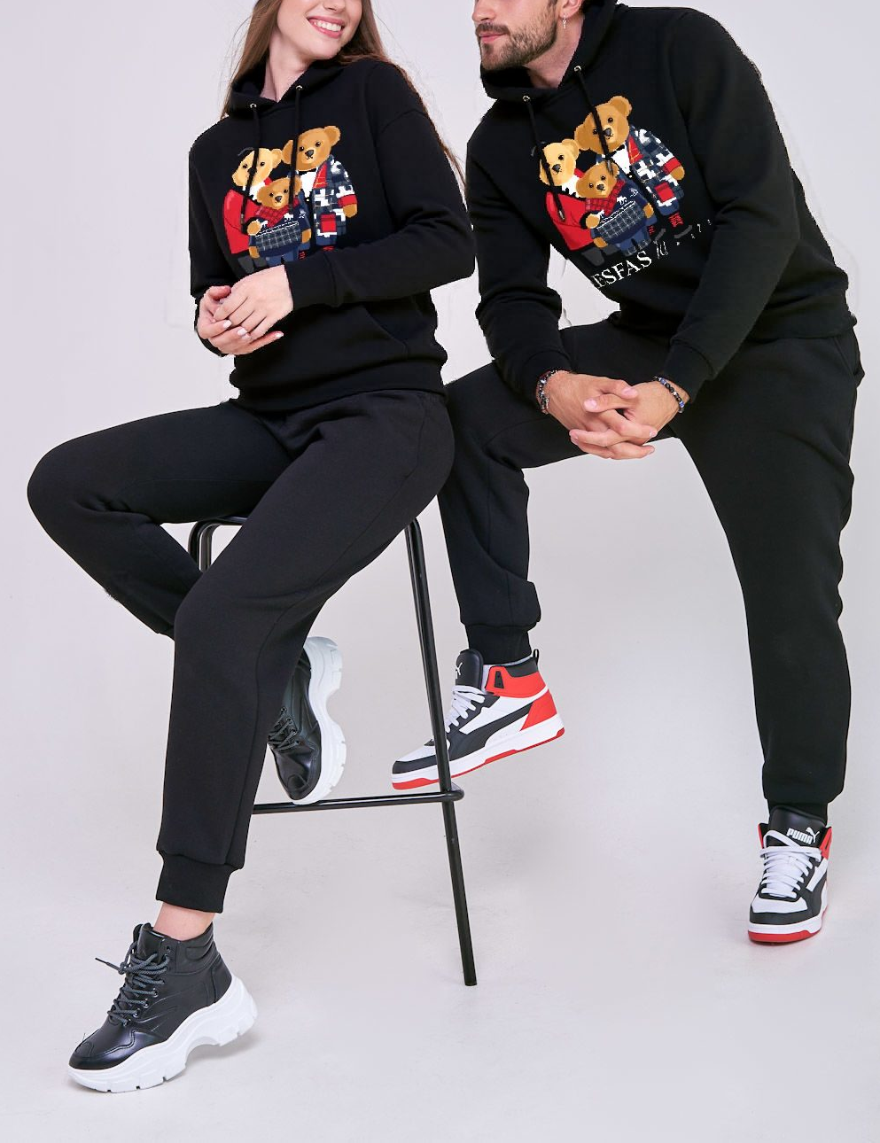 Áo hoodie FesFas in hình gia đình gấu