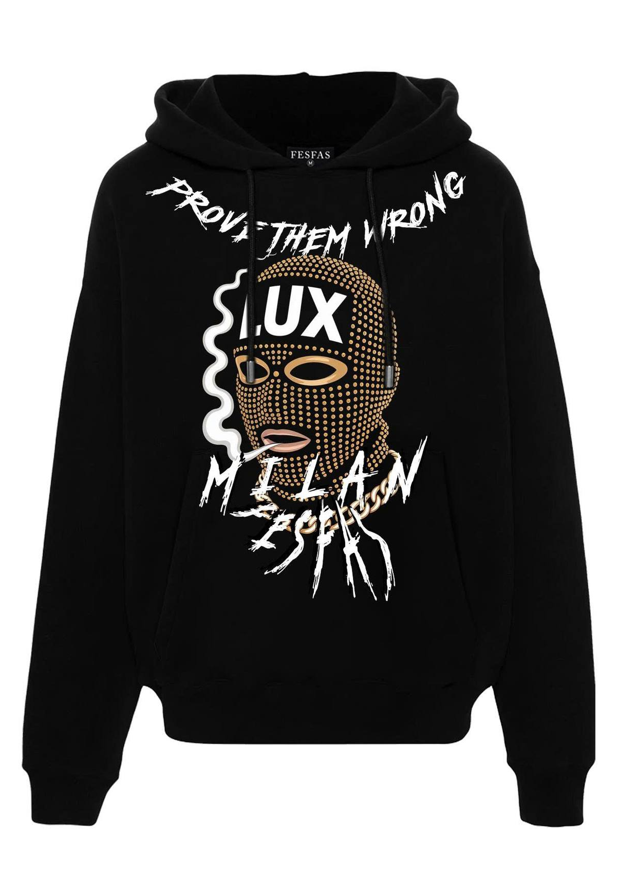 Áo hoodie FesFas in hình mặt nạ