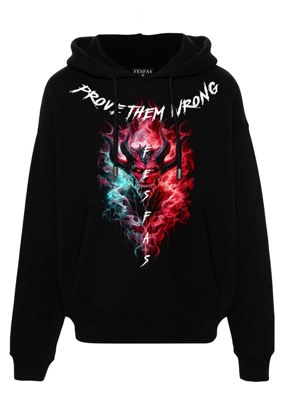 Áo hoodie FesFas in hình lửa ác quỷ