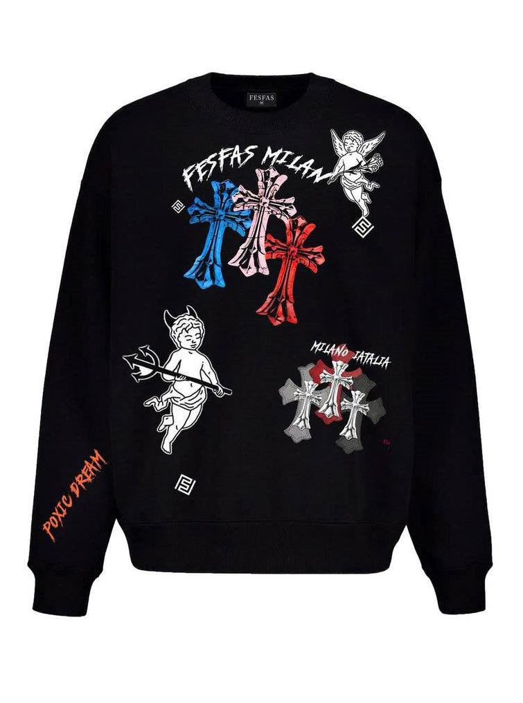 FesFas graphic-print Sweatshirt | Black | Men