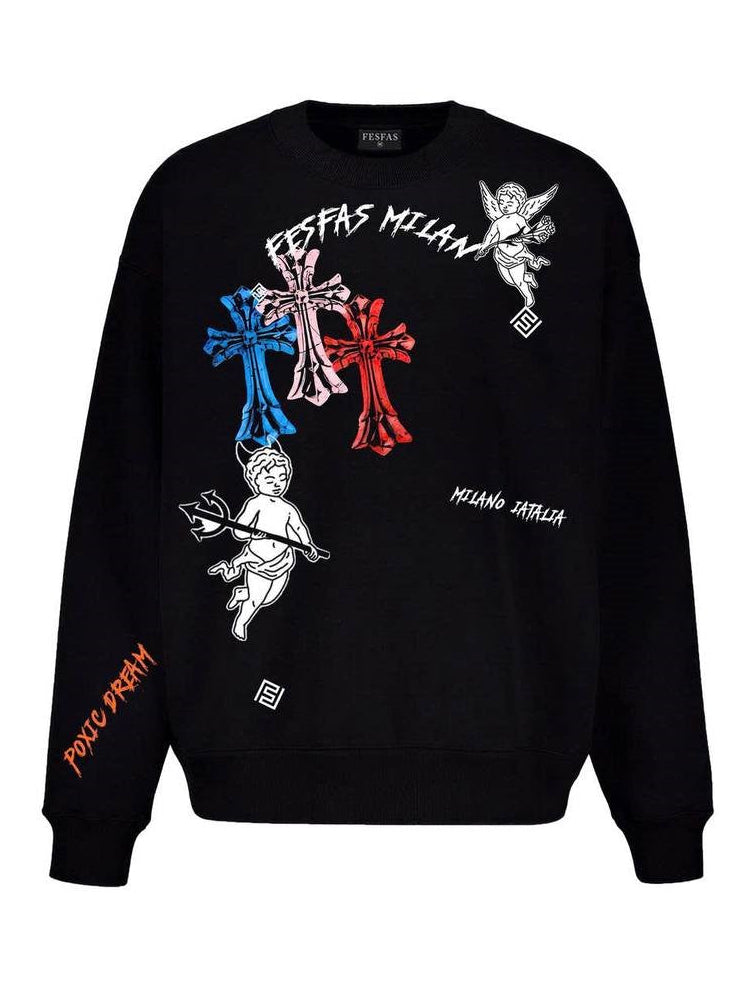 FesFas graphic-print Sweatshirt | Black | Men