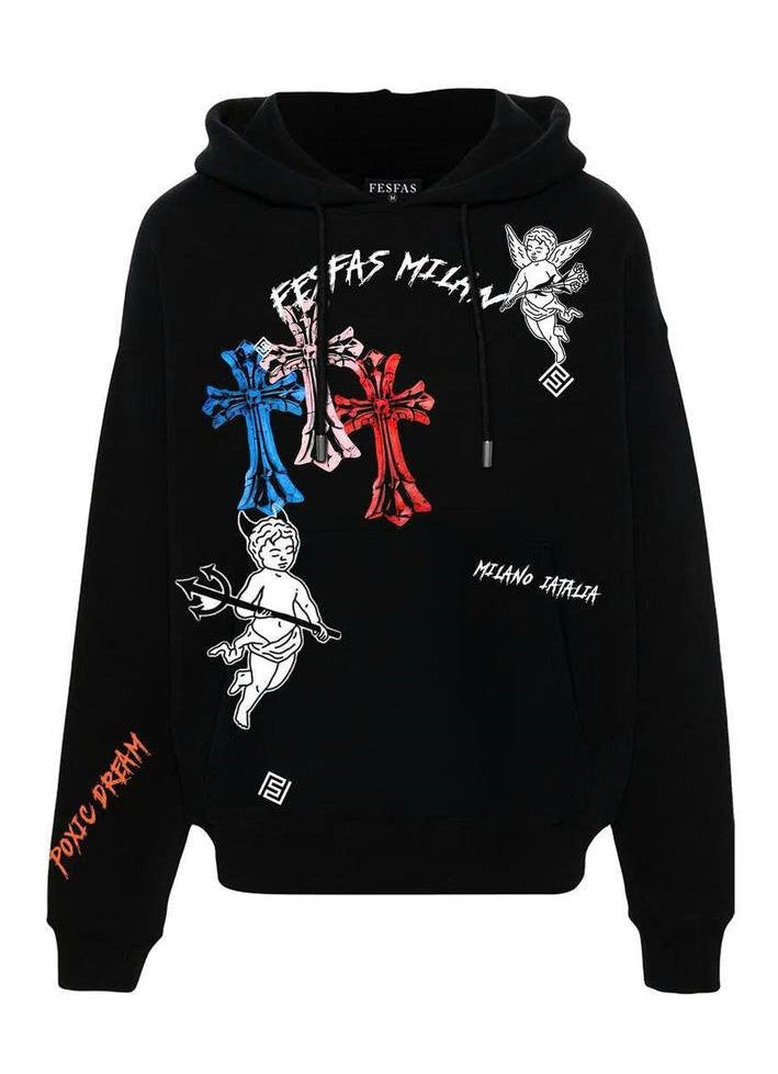 FesFas graphic-print Hoodie | Black | Men