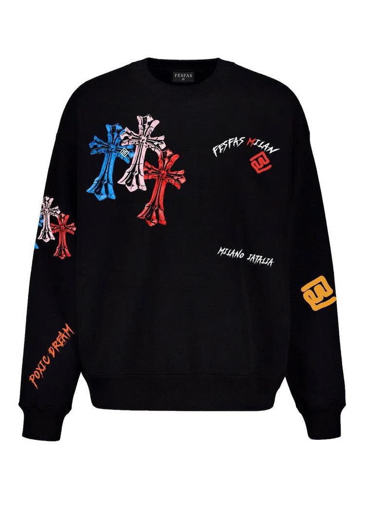 FesFas graphic-print Sweatshirt | Black | Men