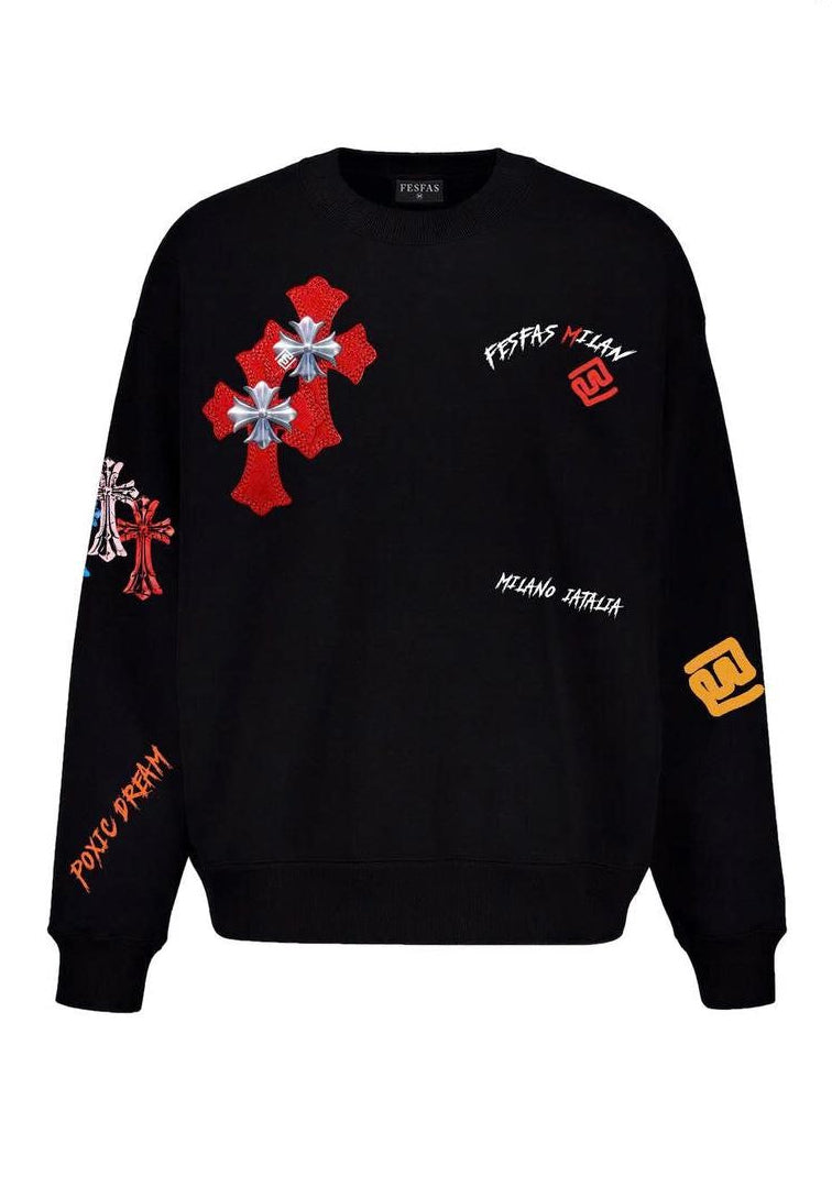 FesFas graphic-print Sweatshirt | Black | Men