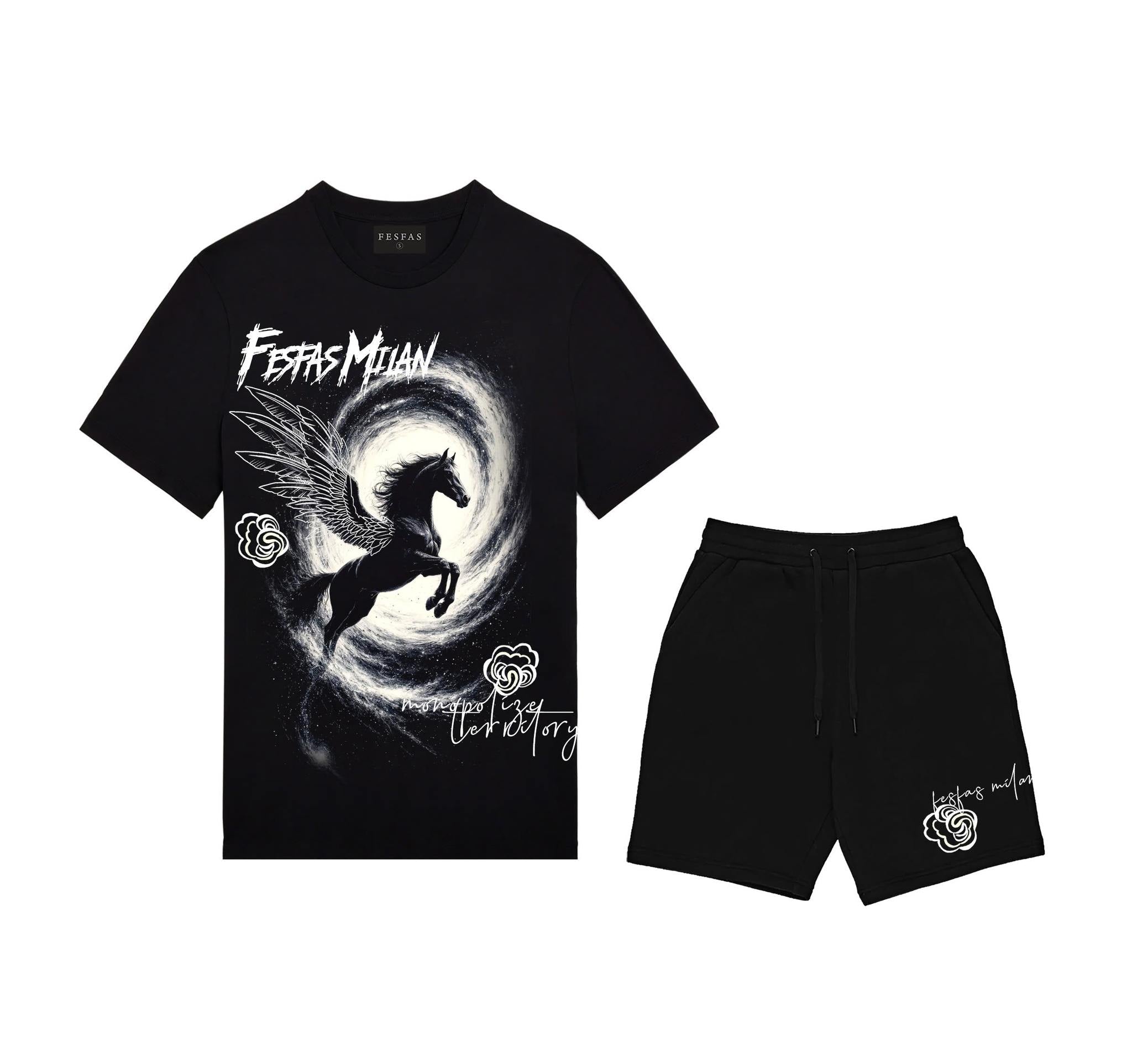 FesFas horse-print | Bộ T-Shirt | Nam | Màu Đen