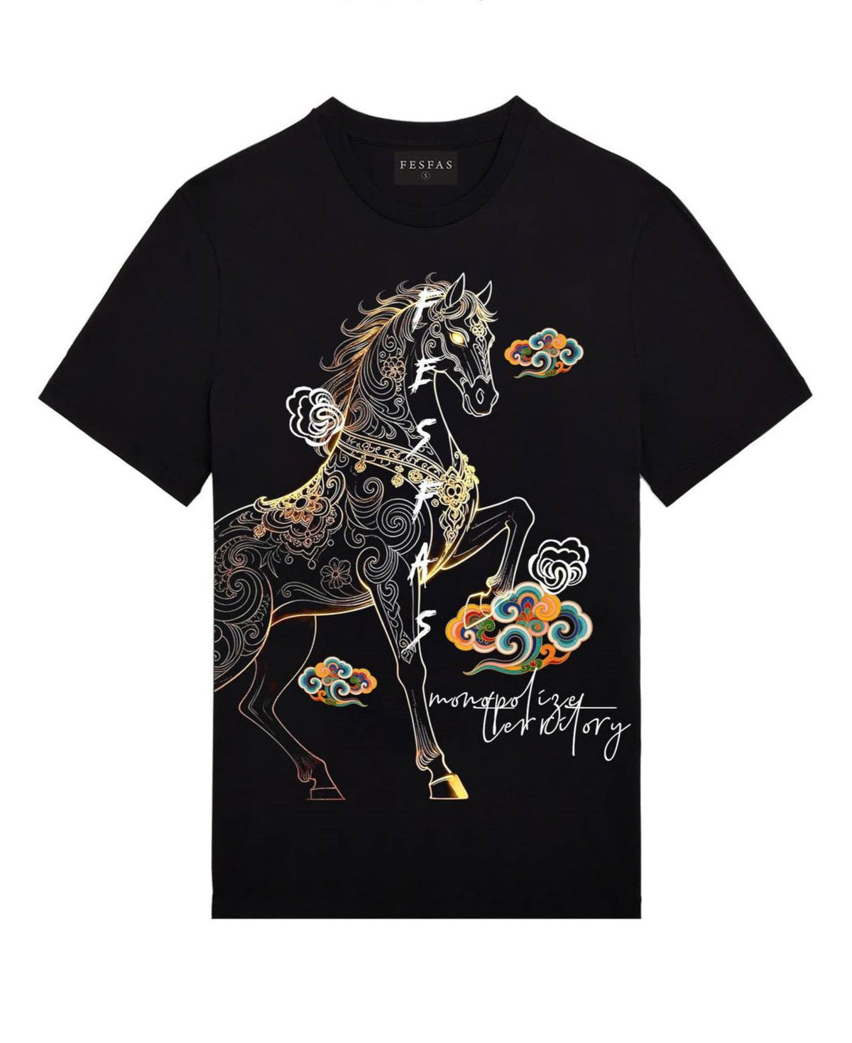 FesFas horse-print | Áo Thun | Nam | Màu Đen