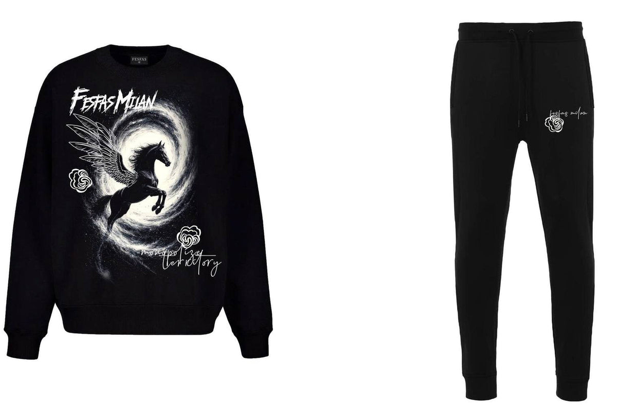 FesFas horse-print Sweatshirt Set | Black | Men