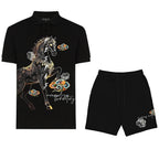 FesFas horse-print | Bộ Polo | Nam | Màu Đen