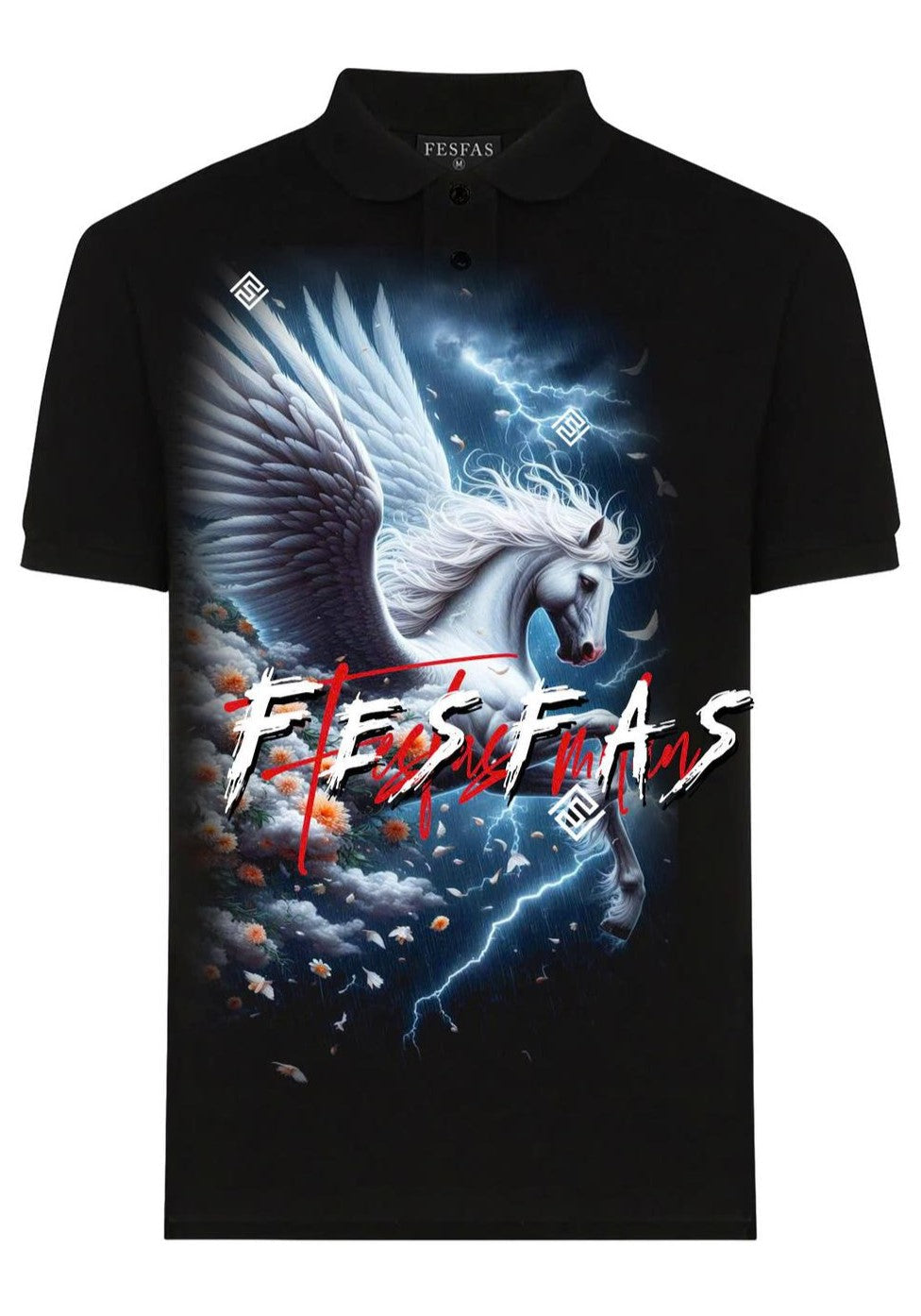 FesFas horse-print | Áo Polo | Nam | Màu Đen