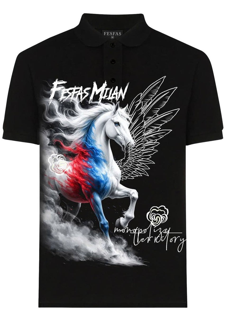 FesFas horse-print | Áo Polo | Nam | Màu Đen