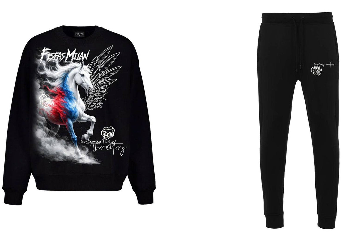 FesFas horse-print Sweatshirt Set | Black | Men