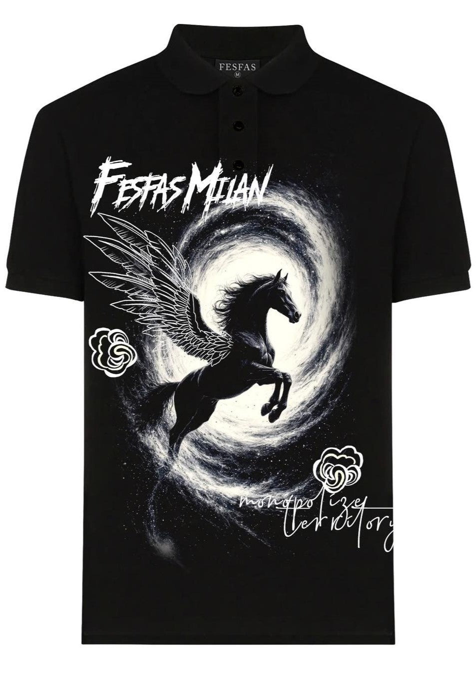 FesFas horse-print | Áo Polo | Nam | Màu Đen