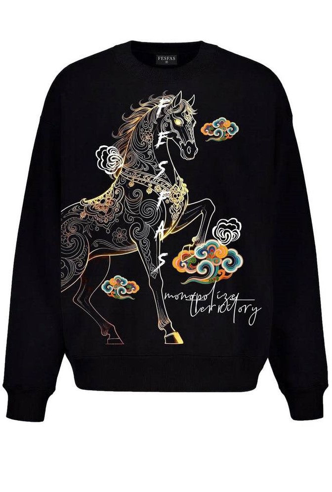 FesFas horse-print Sweatshirt | Black | Men
