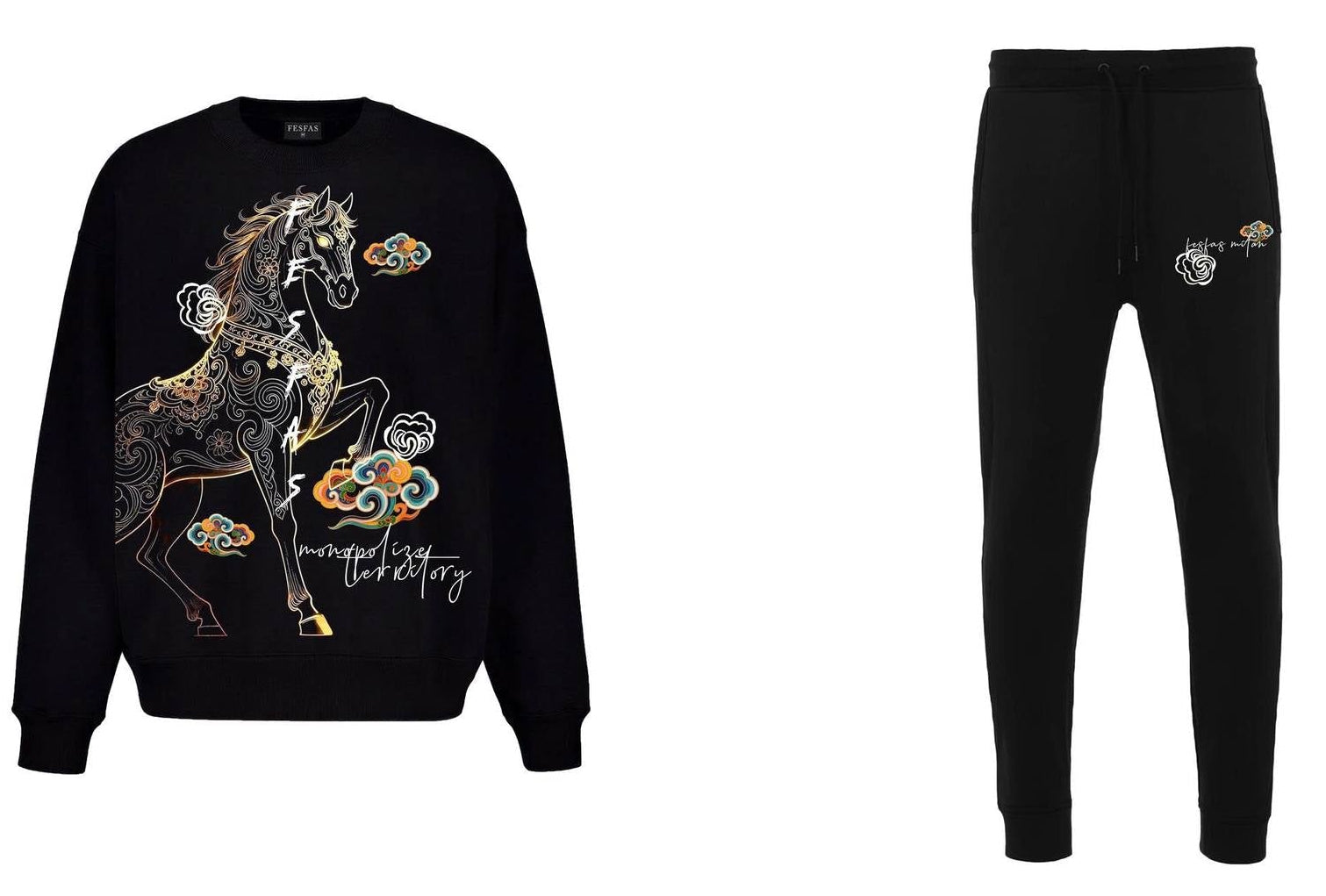 FesFas horse-print Sweatshirt Set | Black | Men