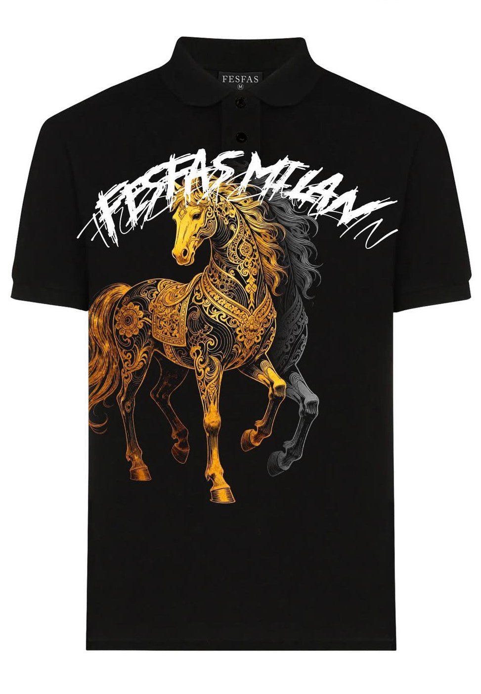 FesFas horse-print | Áo Polo | Nam | Màu Đen
