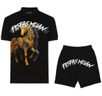 FesFas horse-print | Bộ Polo | Nam | Màu Đen