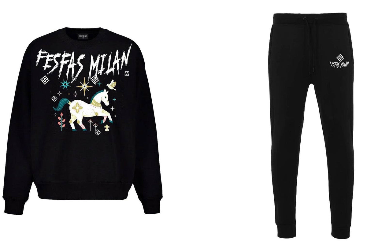 FesFas horse-print Sweatshirt Set | Black | Men