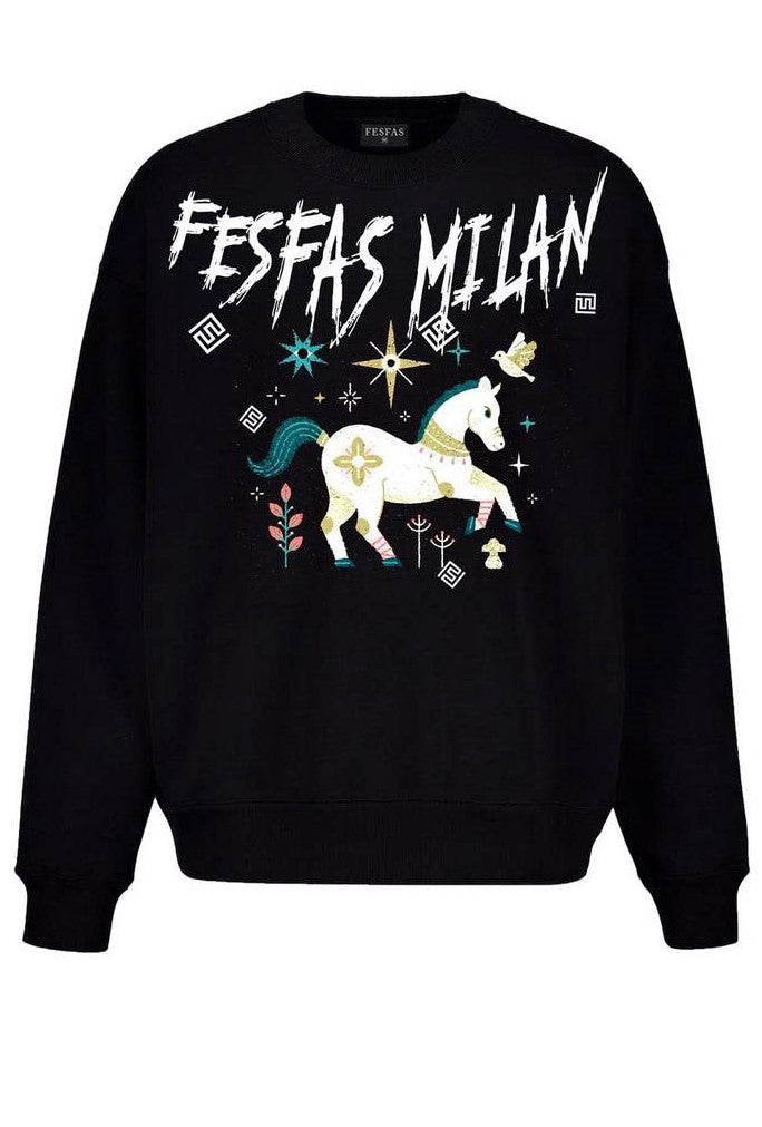 FesFas horse-print Sweatshirt | Black | Men