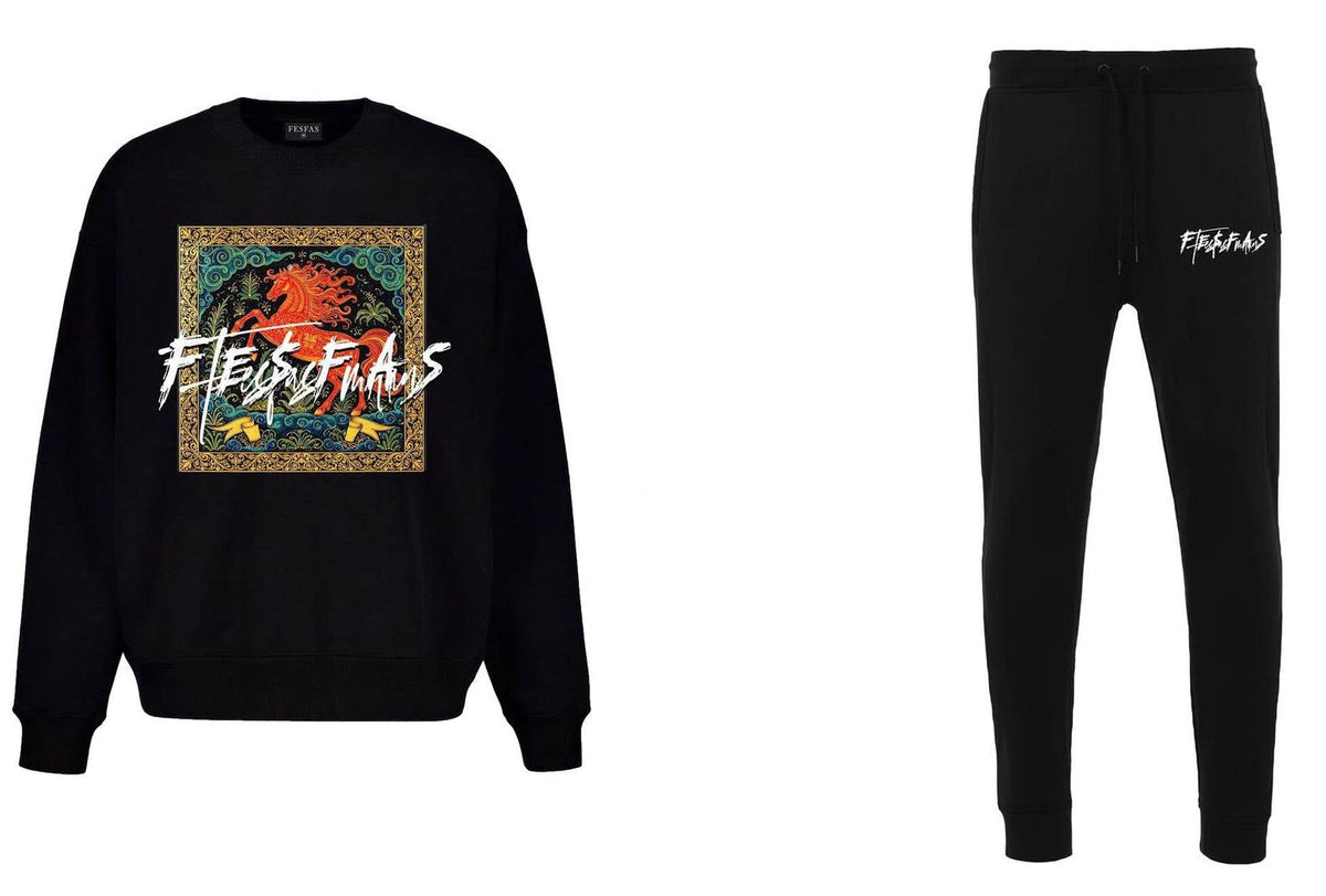 FesFas horse-print Sweatshirt Set | Black | Men
