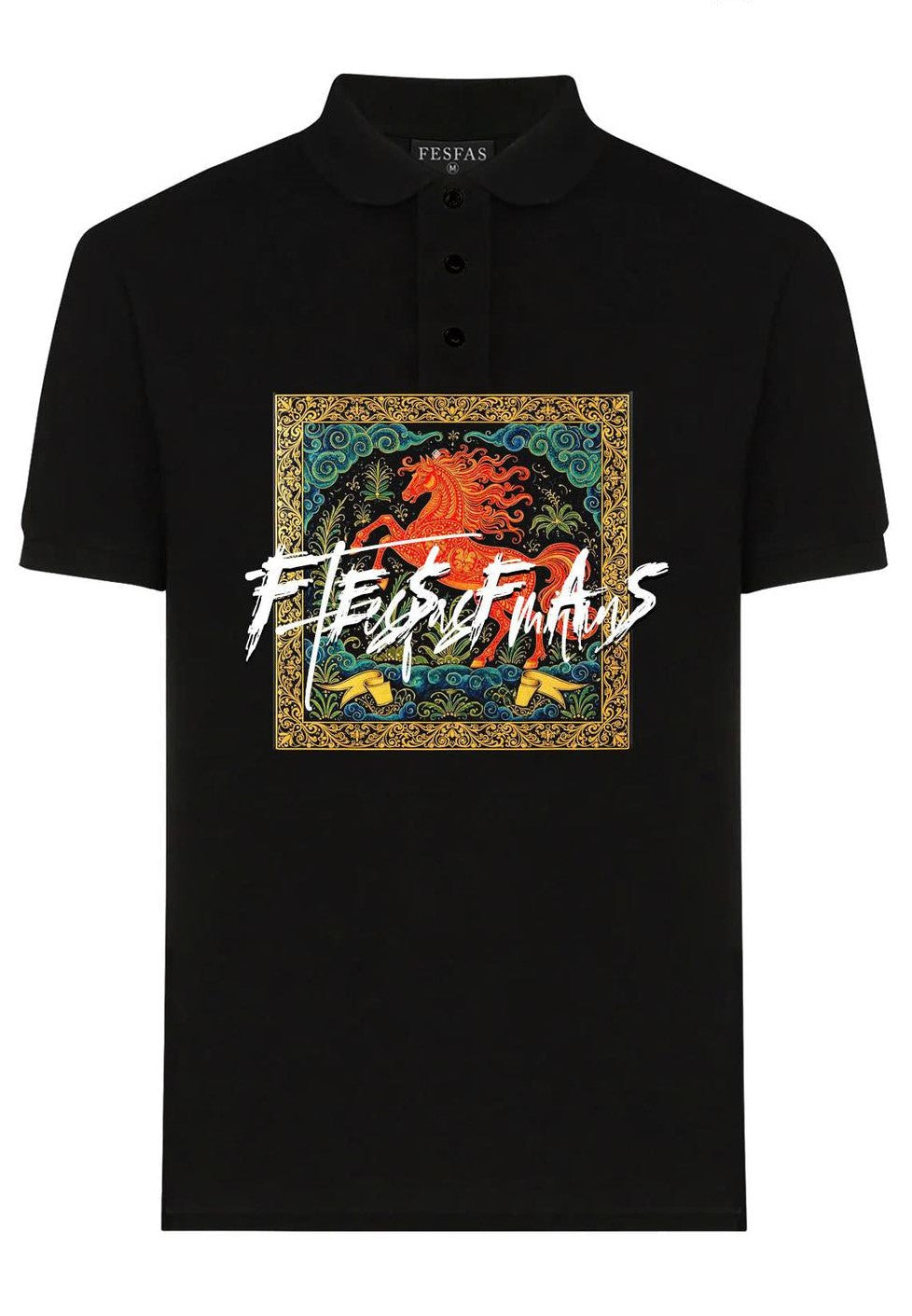 FesFas horse-print | Áo Polo | Nam | Màu Đen