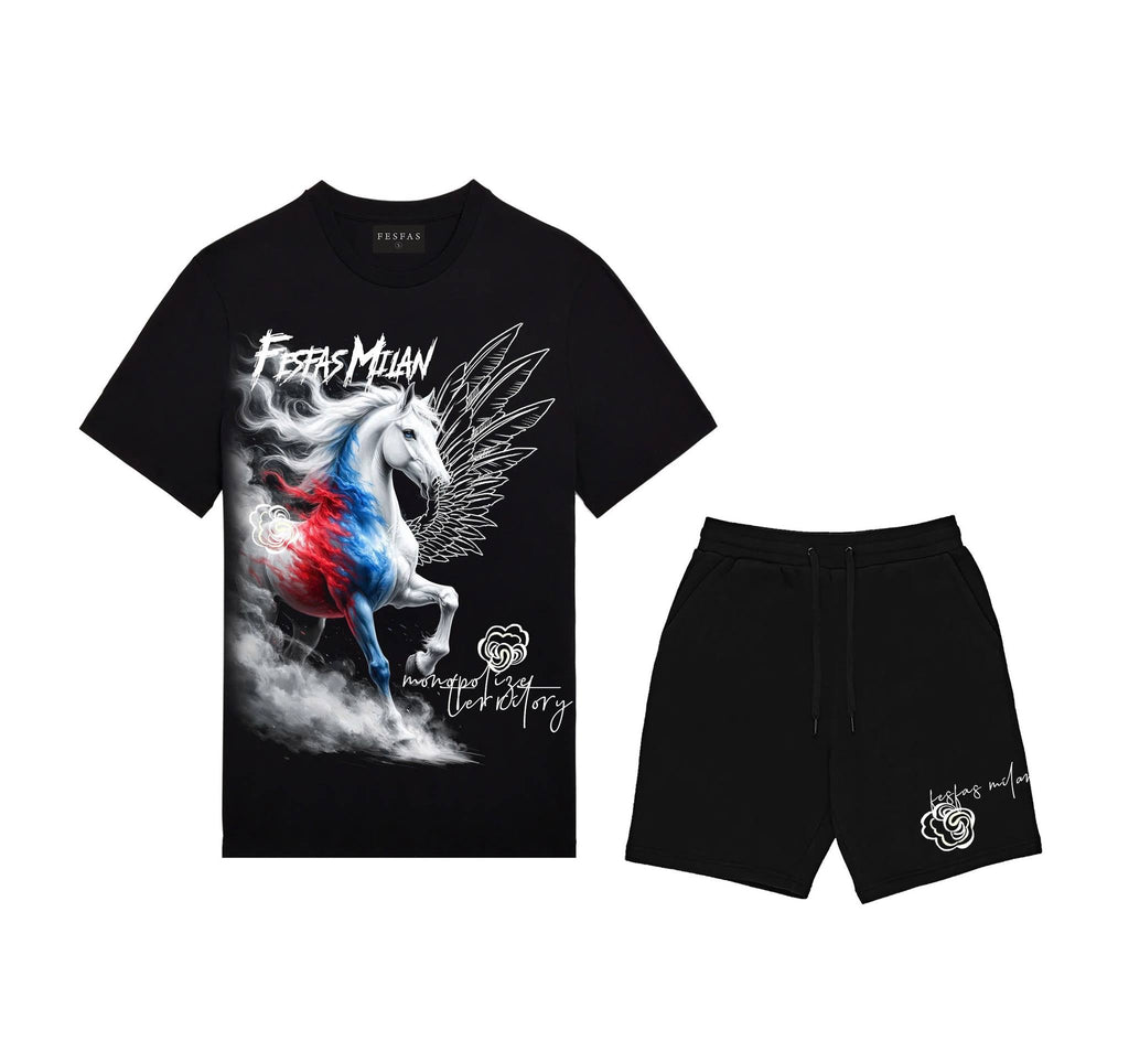 FesFas horse-print | Bộ T-Shirt | Nam | Màu Đen
