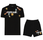 Bộ áo polo và quần short FesFas in hình chuồn chuồn