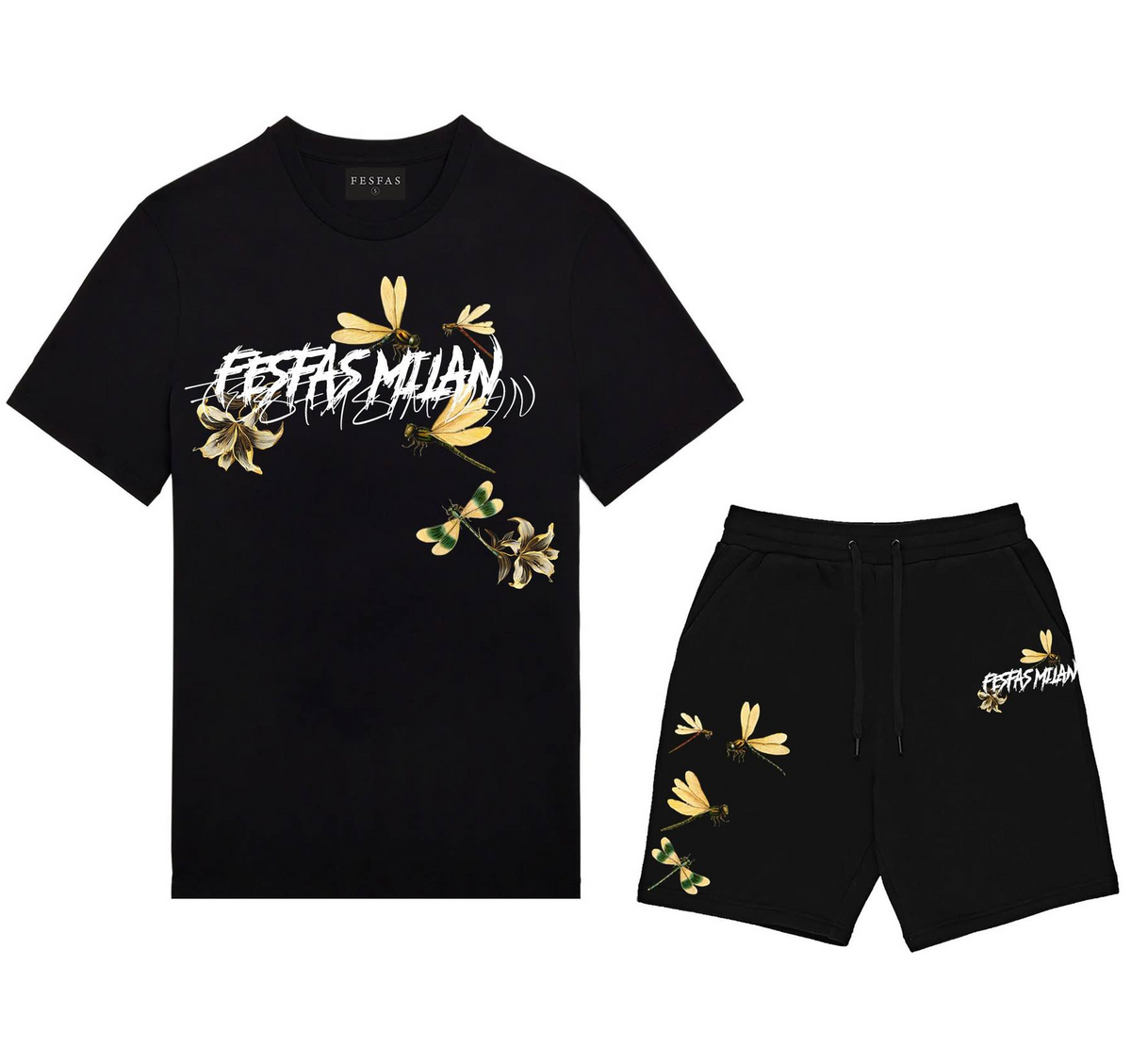 FesFas dragonflies-print | Bộ T-Shirt | Nam | Màu Đen