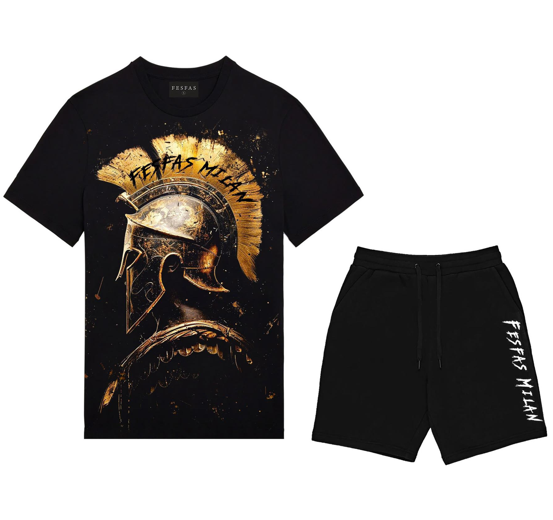 Bộ áo thun và quần short FesFas in hình sparta