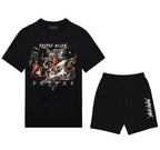 Bộ áo thun và quần short FesFas in hình họa tiết