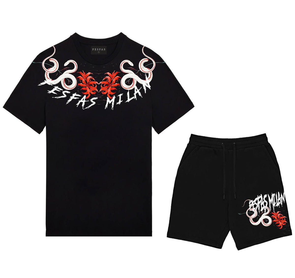 Bộ áo thun và quần short FesFas in hình rắn