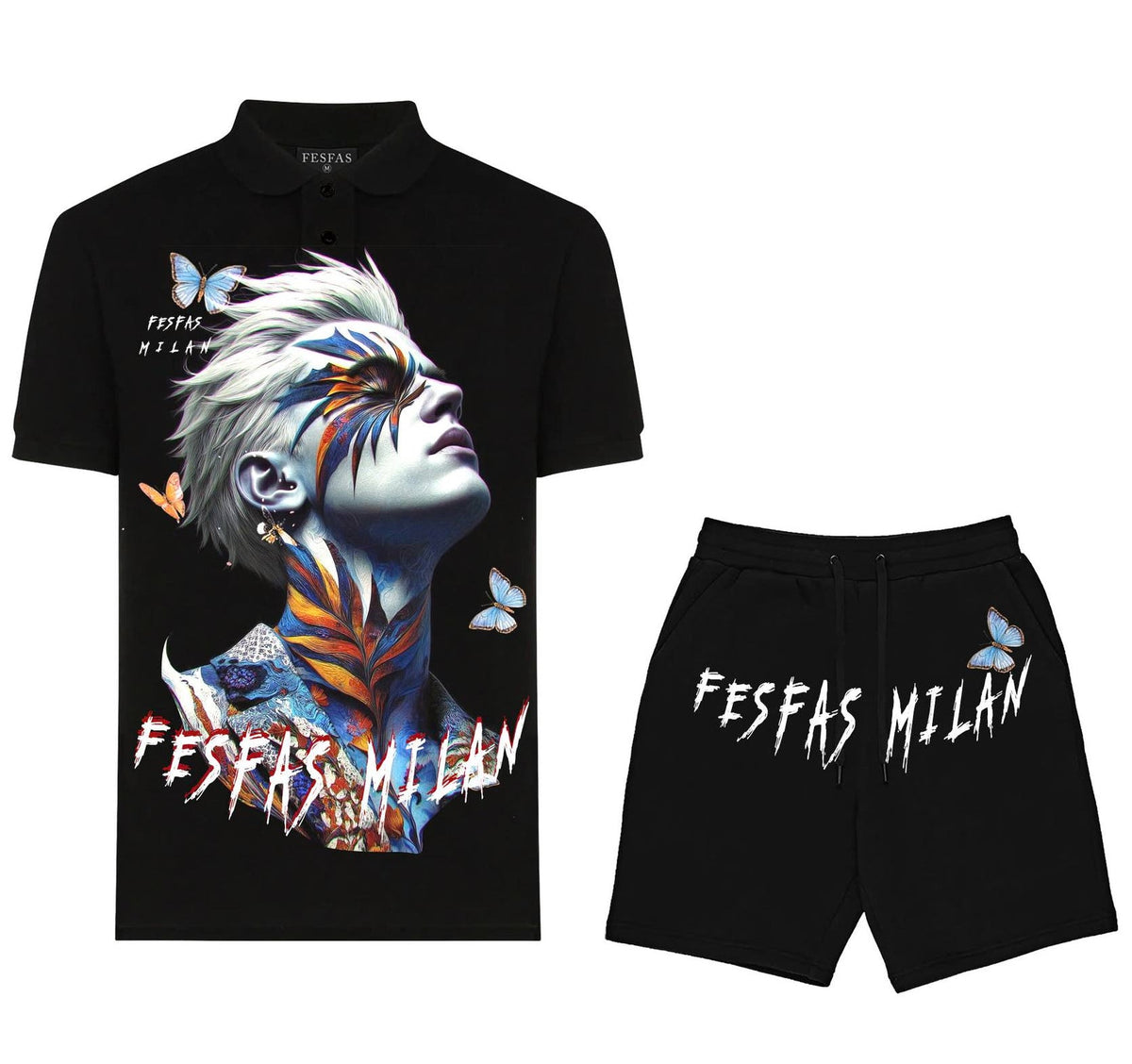 Bộ Đồ Polo FesFas Họa Tiết Đàn Bướm