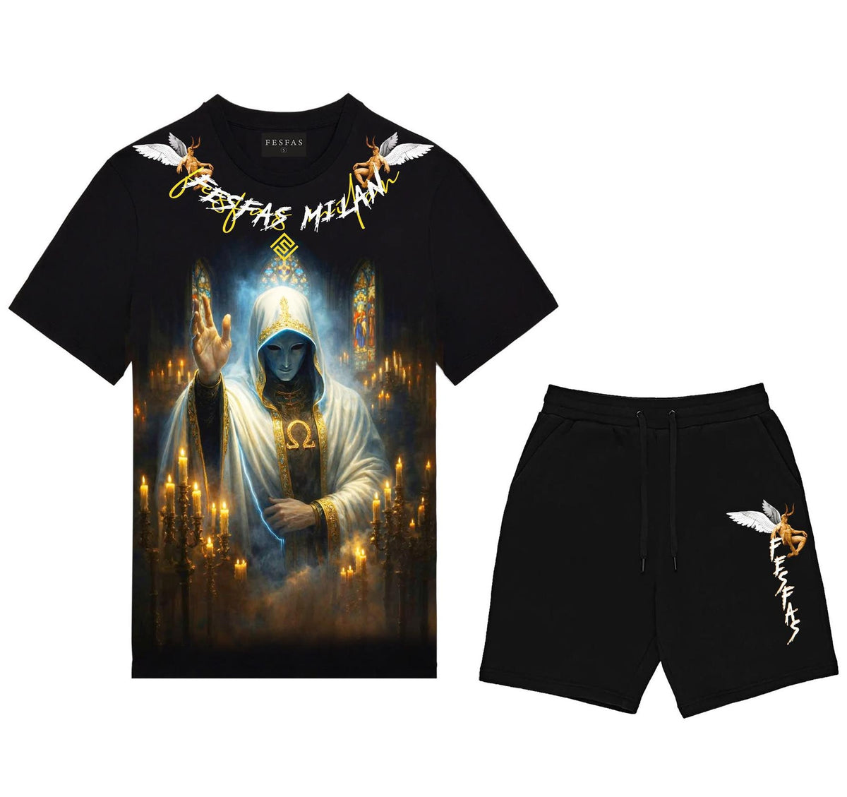 FesFas mysterious-print | Bộ T-Shirt | Nam | Màu Đen
