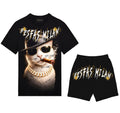 FesFas gangster cat-print | Bộ T-Shirt | Nam | Màu Đen