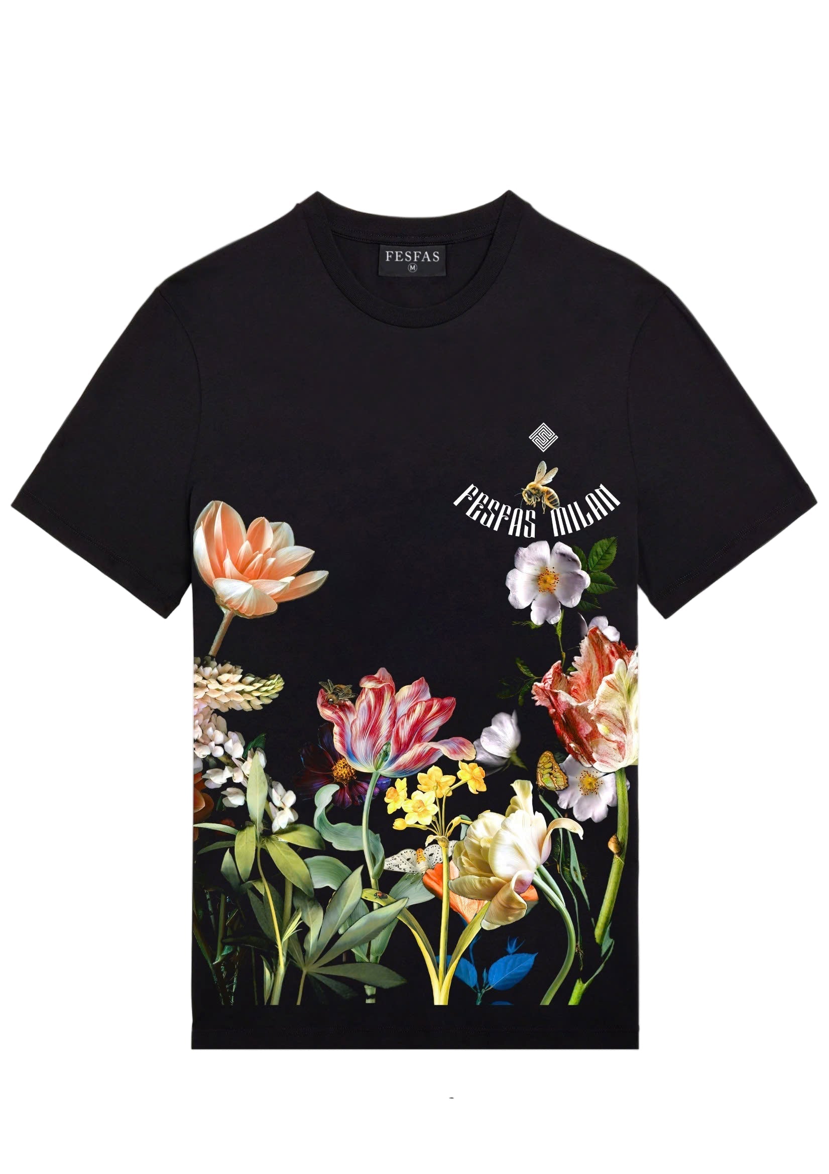 FesFas flowers-print | Áo Thun | Nam | Màu Đen