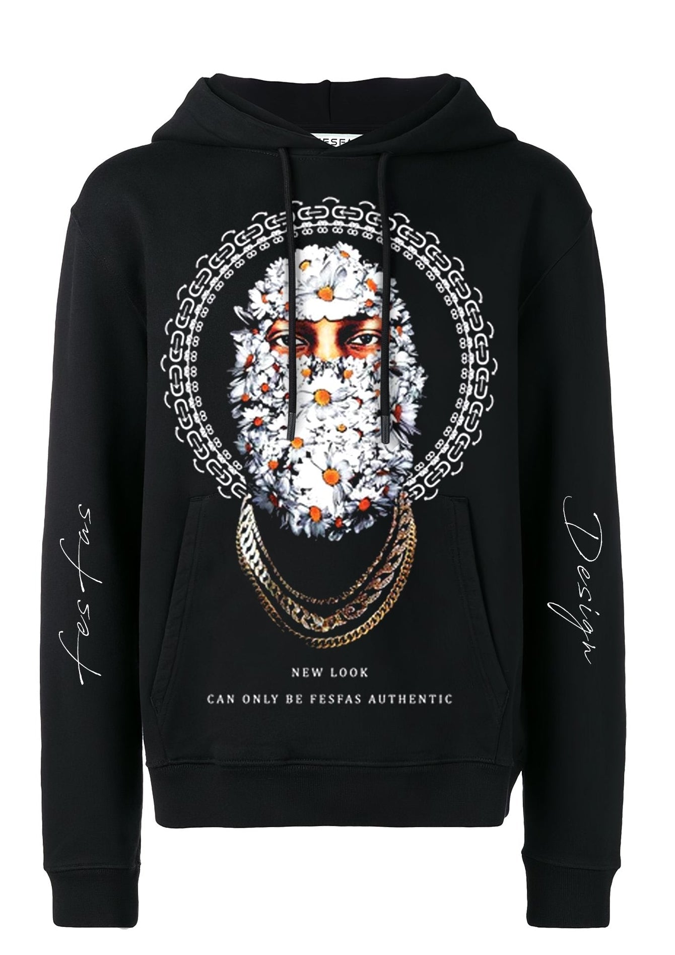Áo hoodie FesFas in hình cúc trắng