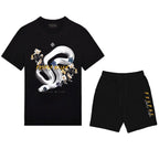 Bộ áo thun và quần short FesFas in hình rắn trắng