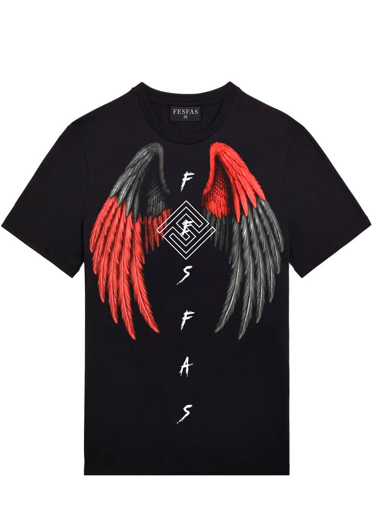 FesFas demon wings-print | Áo Thun | Nam | Màu Đen