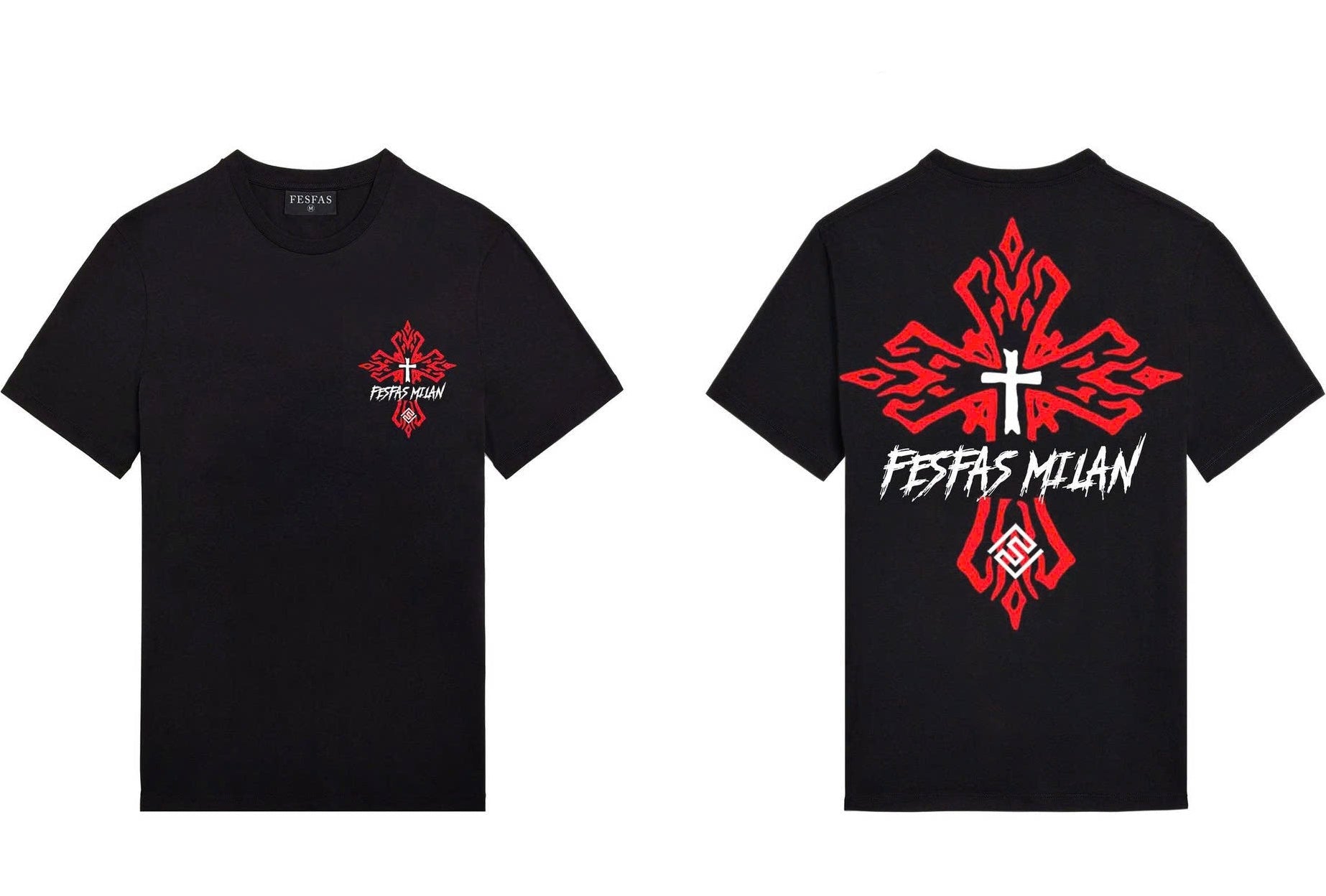 FesFas cross-print | Áo Thun | Nam | Màu Đen