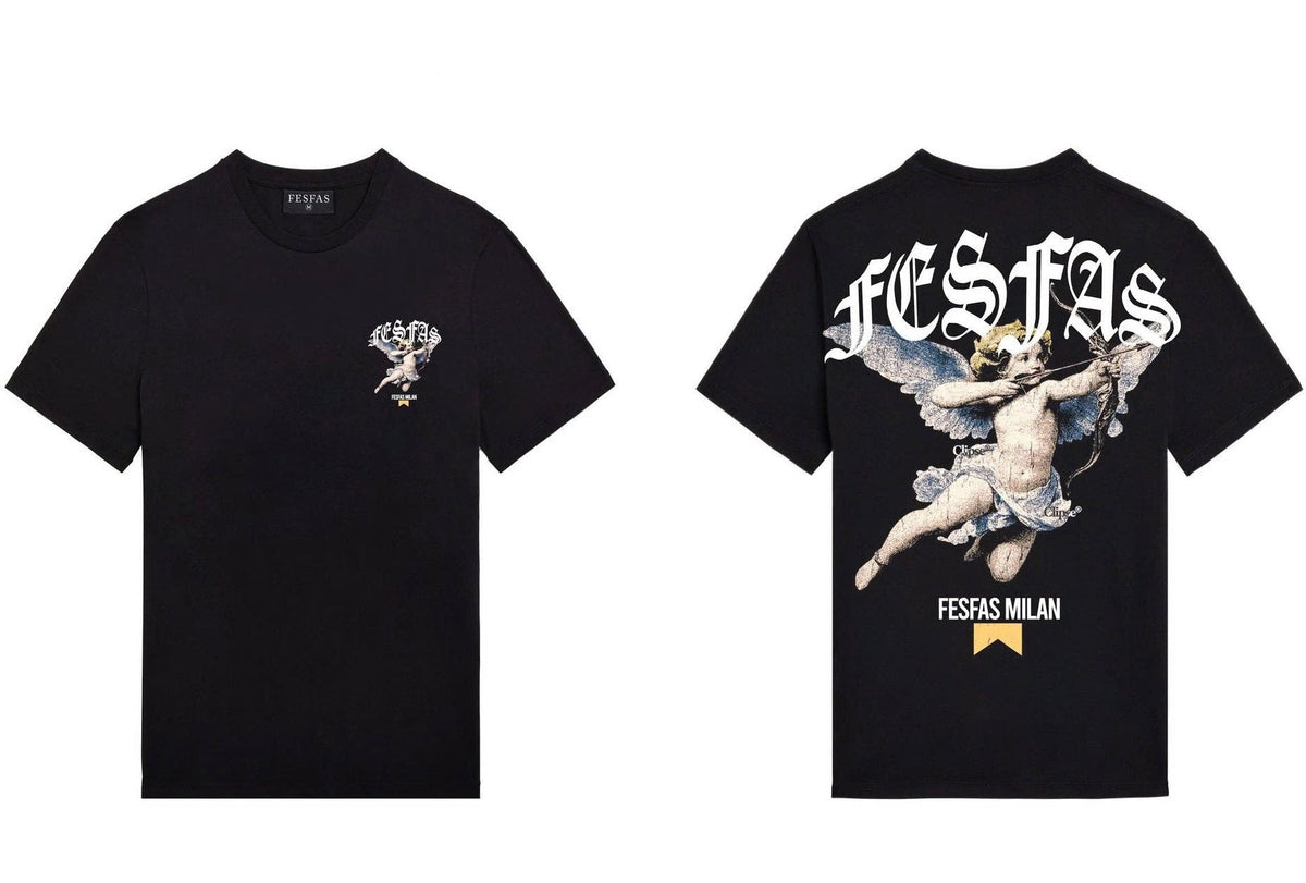 FesFas Angel-print | Áo Thun | Nam | Màu Đen