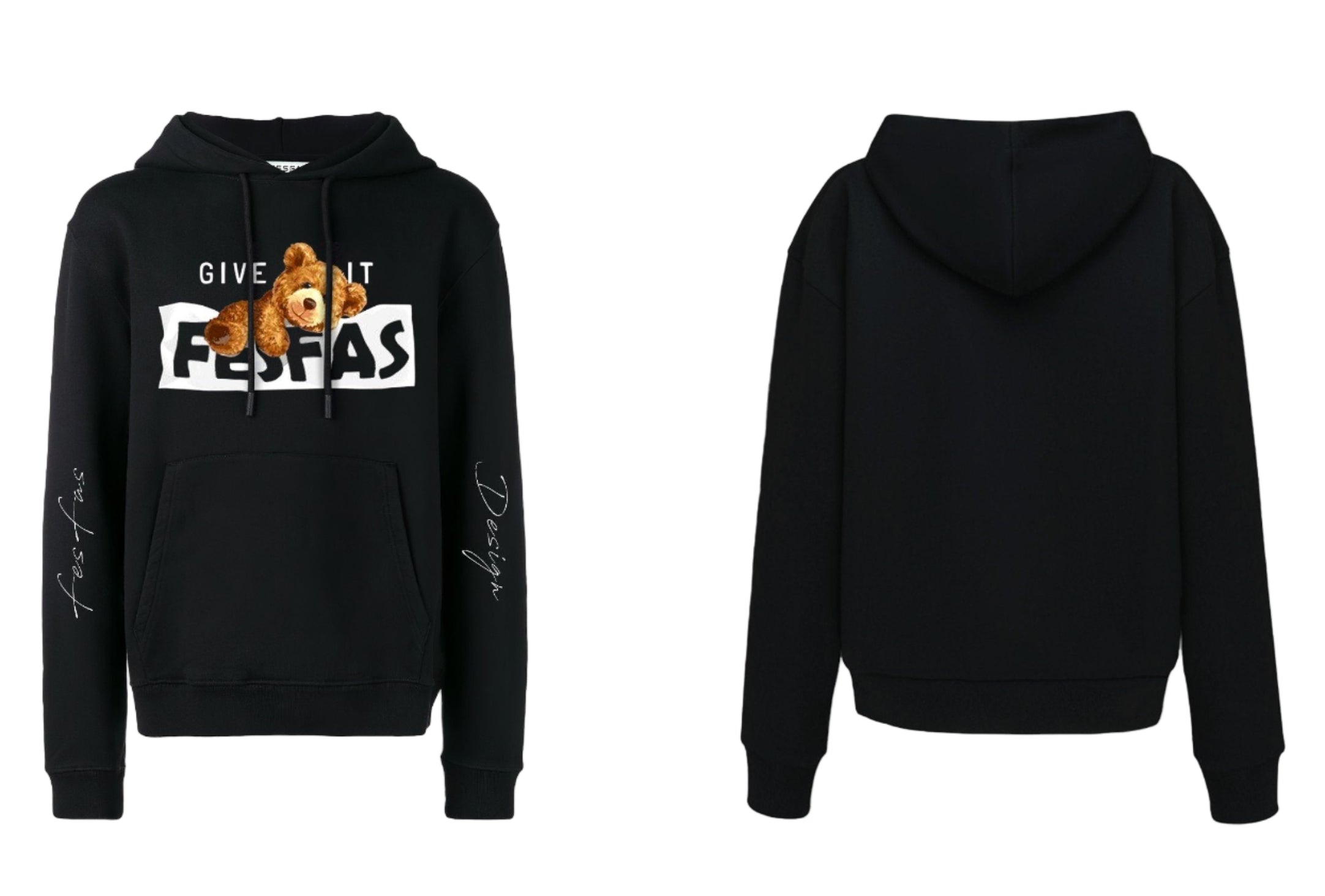Áo hoodie FesFas in hình teddy gấu